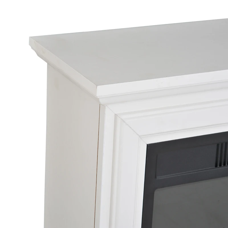 HOMCOM 31" W x 24.5" H Electric Fireplace Mantel TV Stand, Media Console Center Cabinet with Remote Control, White