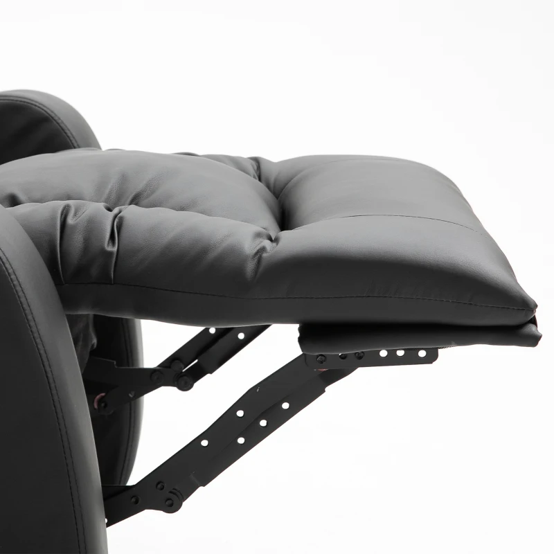 HOMCOM Luxury Faux Leather Heated Vibrating 8 Point Massage Recliner Chair with 360 Swivel and Remote, Black