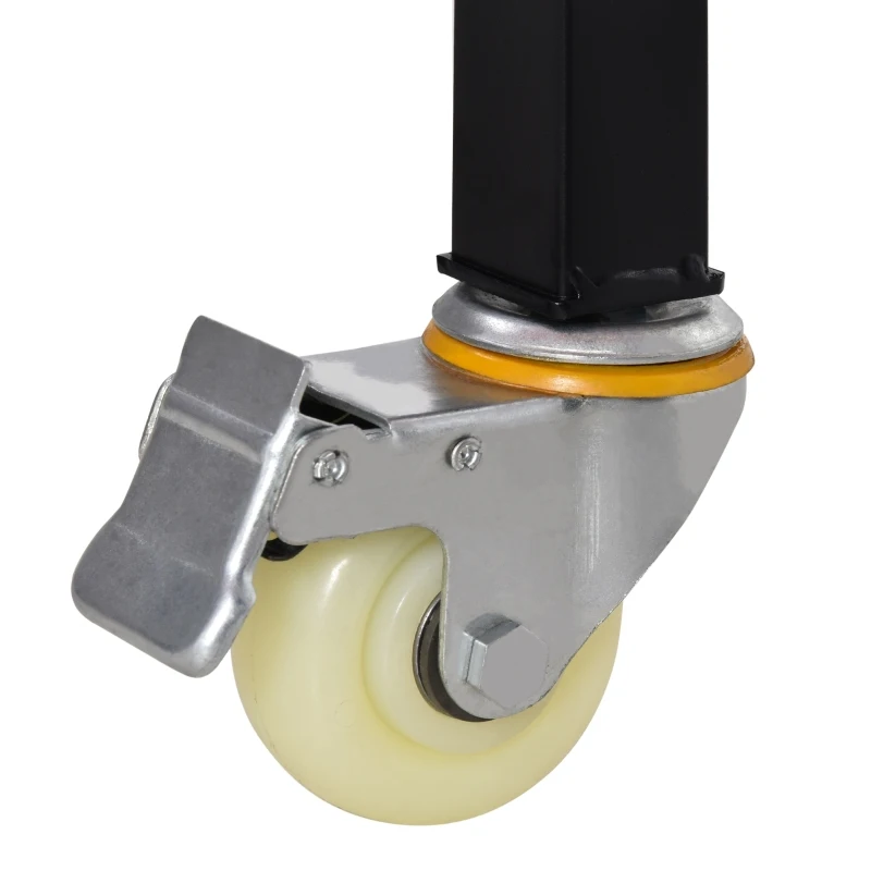 HOMCOM 59" Mobile Workbench - Large Bamboo Tabletop Project Station, Versatile & Durable, Ideal for DIY Enthusiasts & Craftsmen