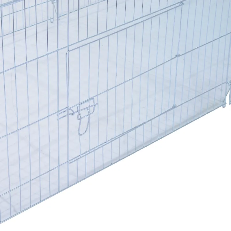 PawHut Small Animal Enclosure Rabbit Pet Bunny Metal Cage Outdoor 86.5" x 40.5" x 40.5"