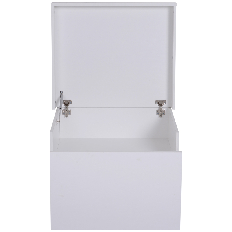 HOMCOM Ample Capacity Shoe Cabinet Box Bench w/ Drawers Particleboard White