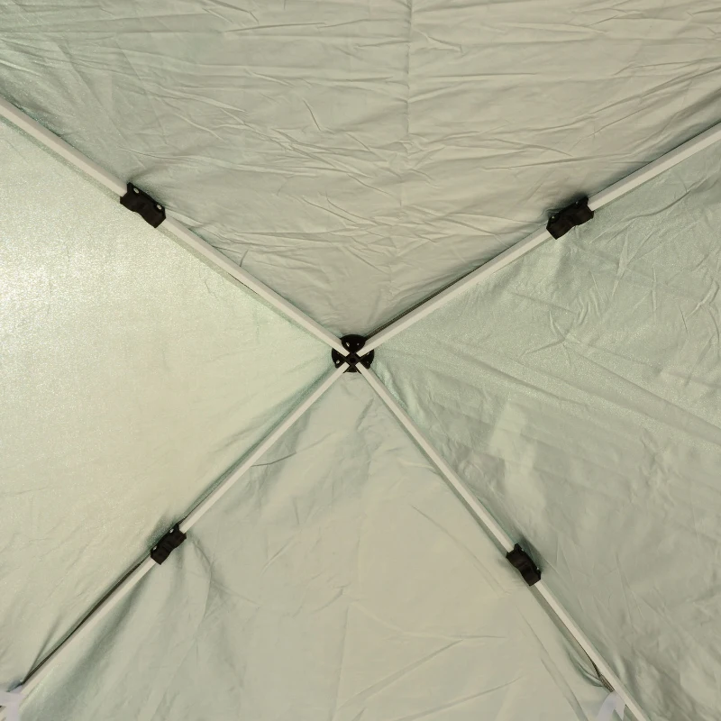 Outsunny 8.2x8.2ft Easy Pop Up Canopy Party Tent Outdoor Shelter w/Slant Leg Green