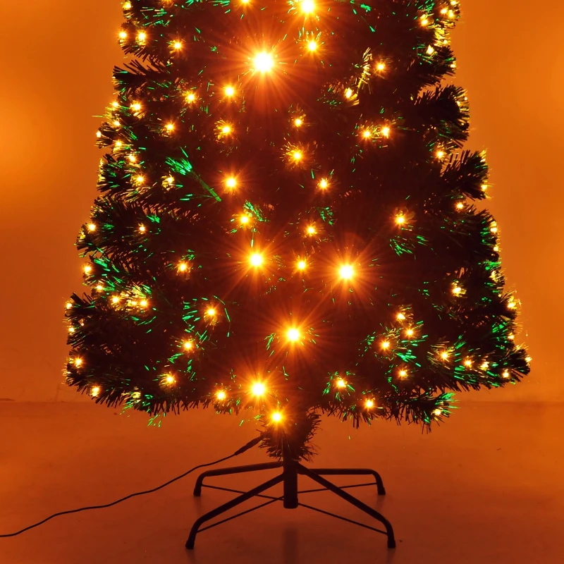 HOMCOM 7ft Tall Pre-Lit Artificial Fiber Optic LED Lighted Christmas Tree