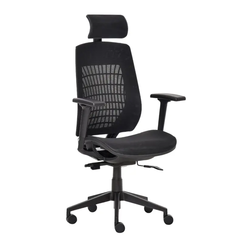 Vinsetto Ergonomic Mesh Office Chair, Reclining High Back Desk Chair with Adjustable Headrest & Armrests, Wheels, Swivel Computer Task and Gaming Chair, Black