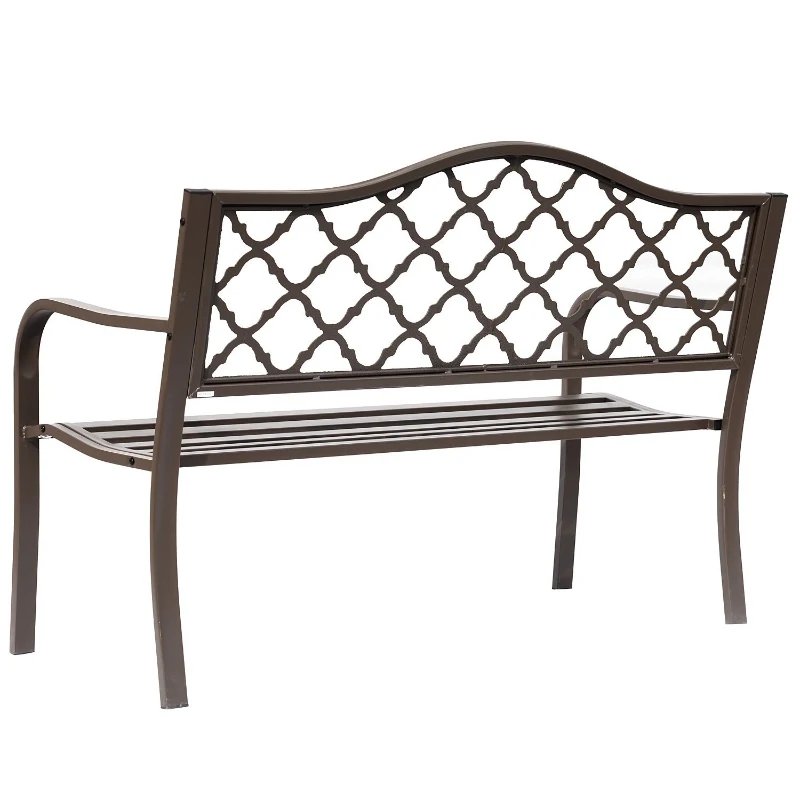 Outsunny Antique Style Cast Iron Outdoor Front Porch Bench