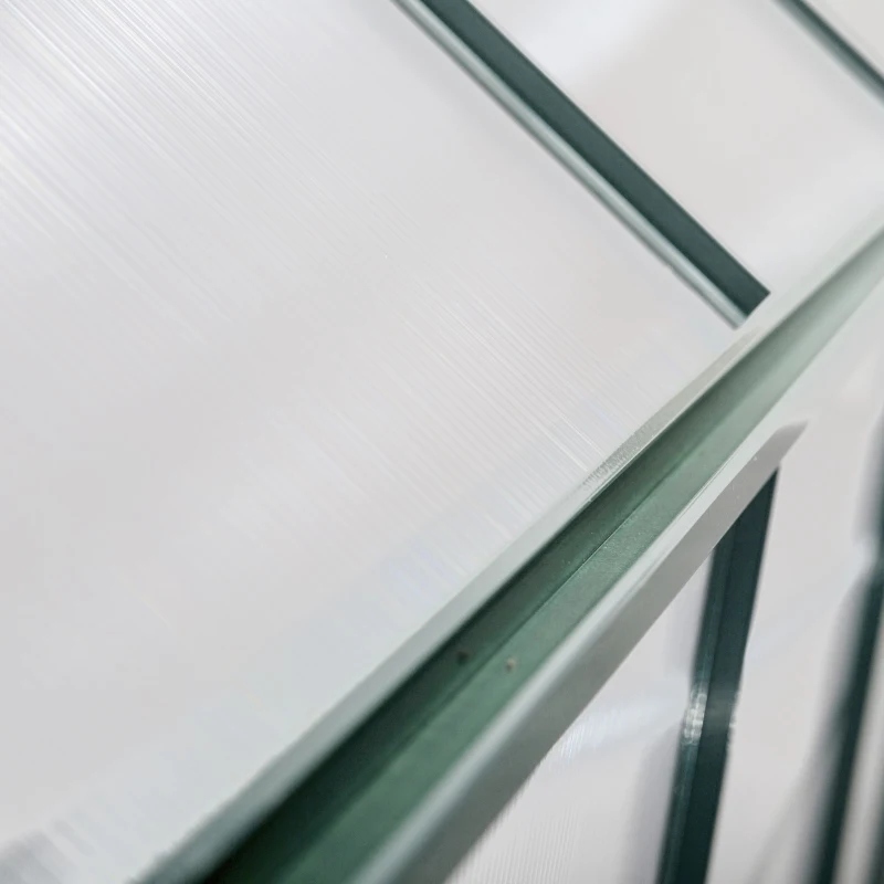 Outsunny Walk-In Garden Greenhouse Aluminum Polycarbonate with Roof Vent for Plants Herbs Vegetables 8' x 4' x 7' Green