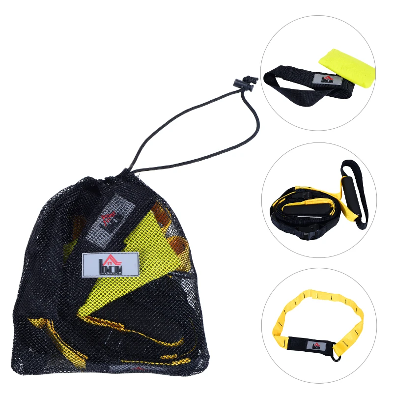 HOMCOM Suspension Body Training Strap - Yellow&Black