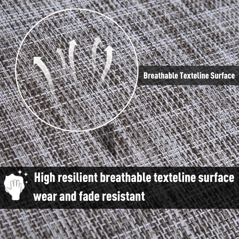 Armless Texteline Chair Garden Deck Lounge Dining Seat Set of 2