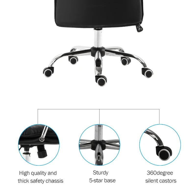 Vinsetto High Back Office Chair Swivel Seat PU Leather Black