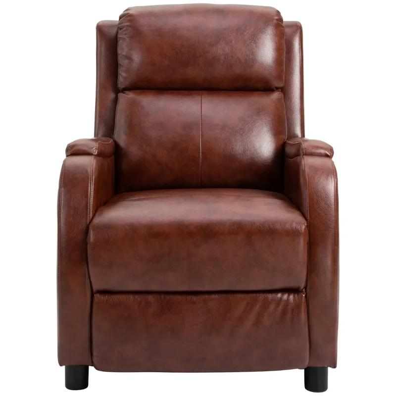 HOMCOM Massage Recliner Chair Padded Seat Cushion 165° Reclining Sofa with Side Pocket for Living Room, PU Leather, Remote Control, Light Brown