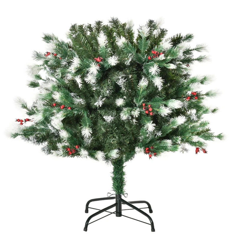 HOMCOM 4.5ft PVC Unlit Artificial Christmas Tree with 400 Tips and Foldable Metal Stand Green