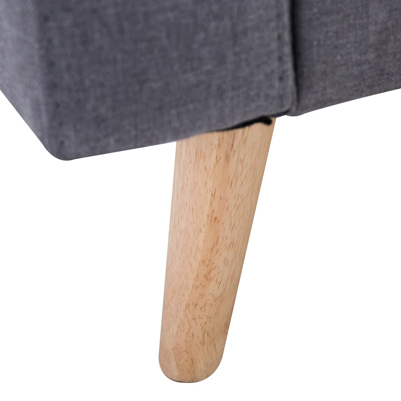 HOMCOM 2 In 1 Sofa Bed Compact 3 Seater Couch Convertible Dorm Lounge Sleeper Padded Linen Upholstery Grey