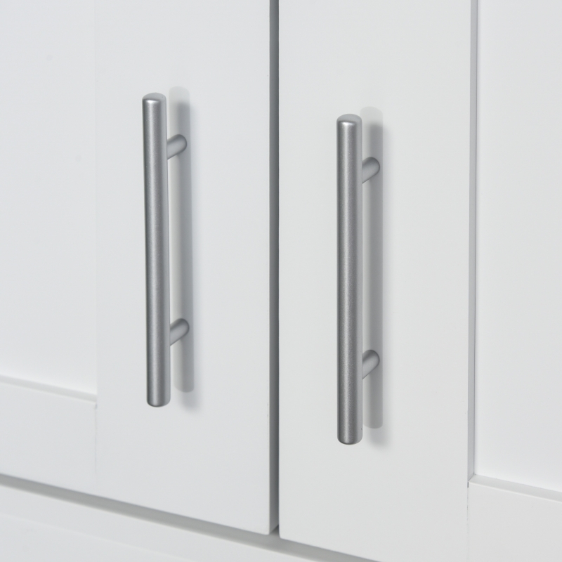 HOMCOM Modern Kitchen Pantry Freestanding Cabinet Cupboard with Doors and Drawer, Adjustable Shelving, White