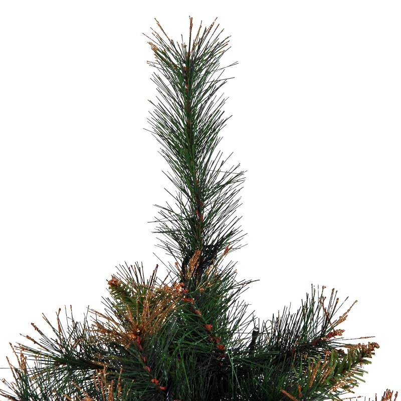 HOMCOM 6ft Decorated Pre-Lit Christmas Tree 200 Clear Lights w/ Stand