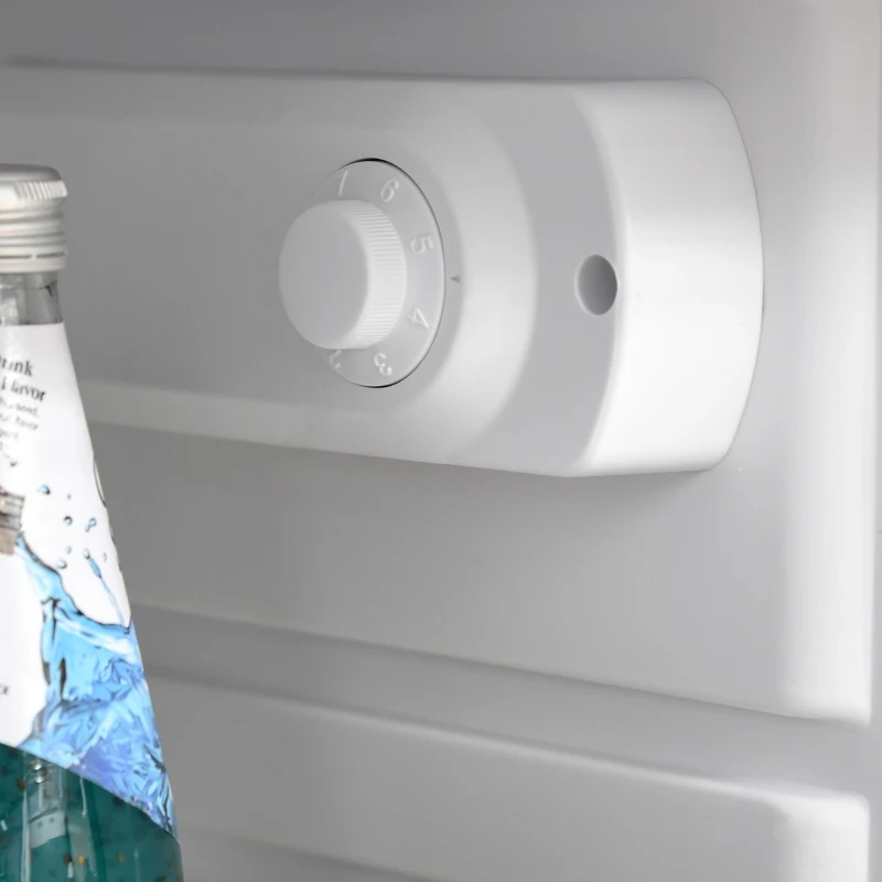 HOMCOM Mini Fridge with Freezer, Compact Mini Refrigerator with 3.1Cu Ft Capacity, Adjustable Shelves and Temperature and Reversible Door for Bedroom, Black/Silver