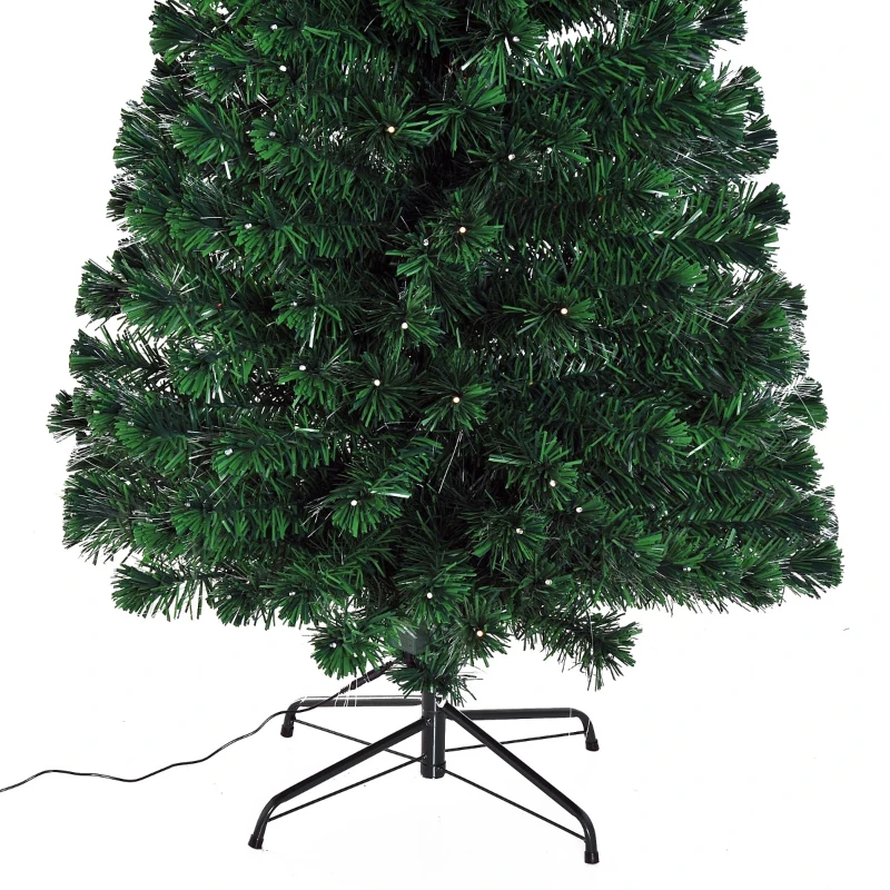 HOMCOM 7ft Tall Pre-Lit Artificial Fiber Optic LED Lighted Christmas Tree