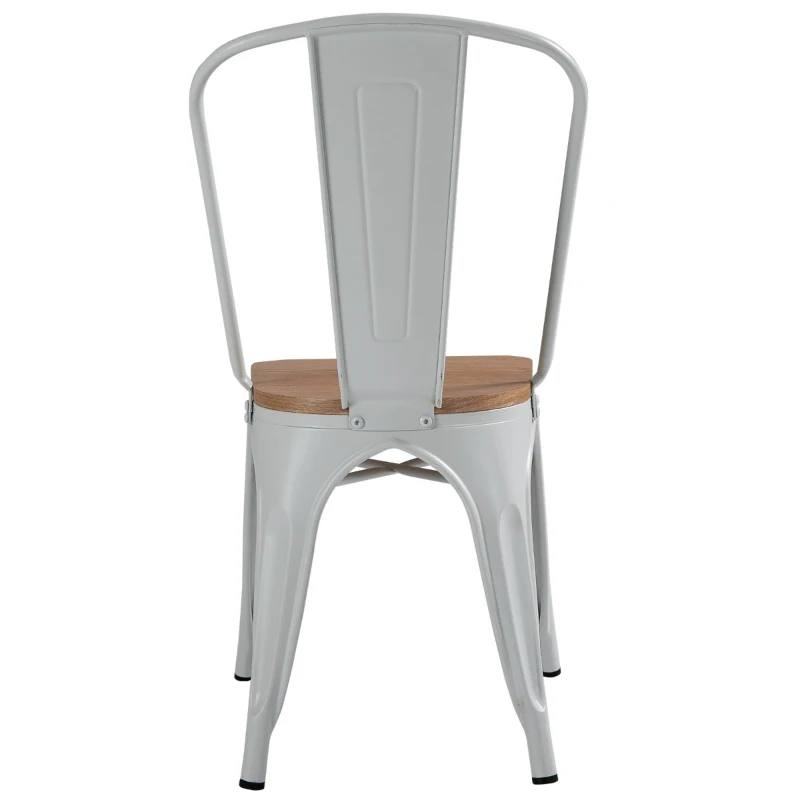 HOMCOM 3 Piece Industrial Style Dining Table Set, Small Kitchen Table and Chairs for 2,Steel Frame and Wooden Top,White