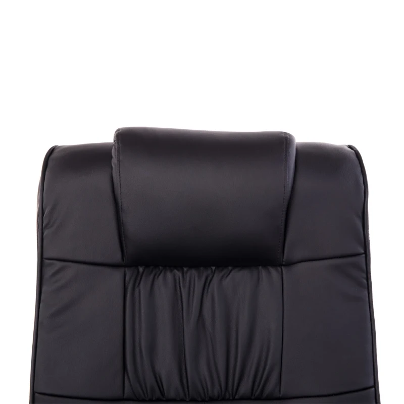 HOMCOM Massaging Faux Leather Recliner Chair and Ottoman Set, Swivel Vibration Massage Lounge Chair with Remote Control for Living Room, Bedroom, or Office, Black
