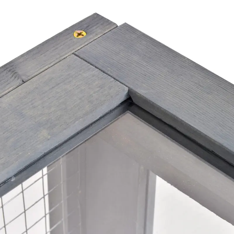 PawHut Wooden Reptile Cage with 3 Windows Slide-out Tray for Turtles, Lizards, Snakes