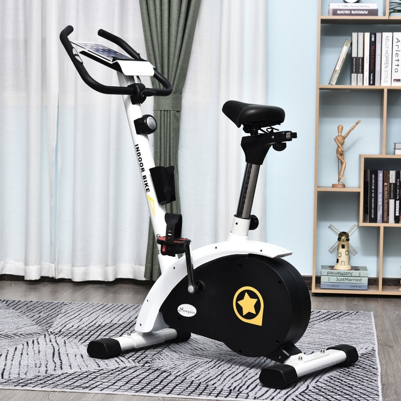 Soozier Exercise Bike Stationary Adjust Magnetic Recumbent Foldable w/ LCD Phone Holder