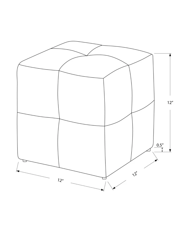 Monarch Two Piece Kids' Padded Upholstered Ottoman Set - Charcoal Grey Leather-Look