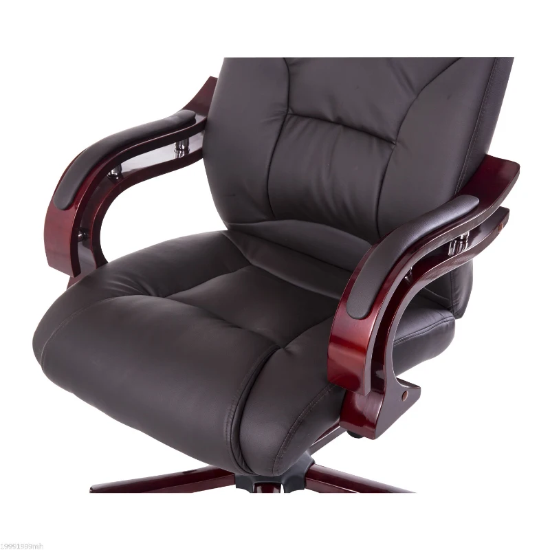 HOMCOM PU / Wood High-Back Executive Swivel  Computer Office Chair, Brown 