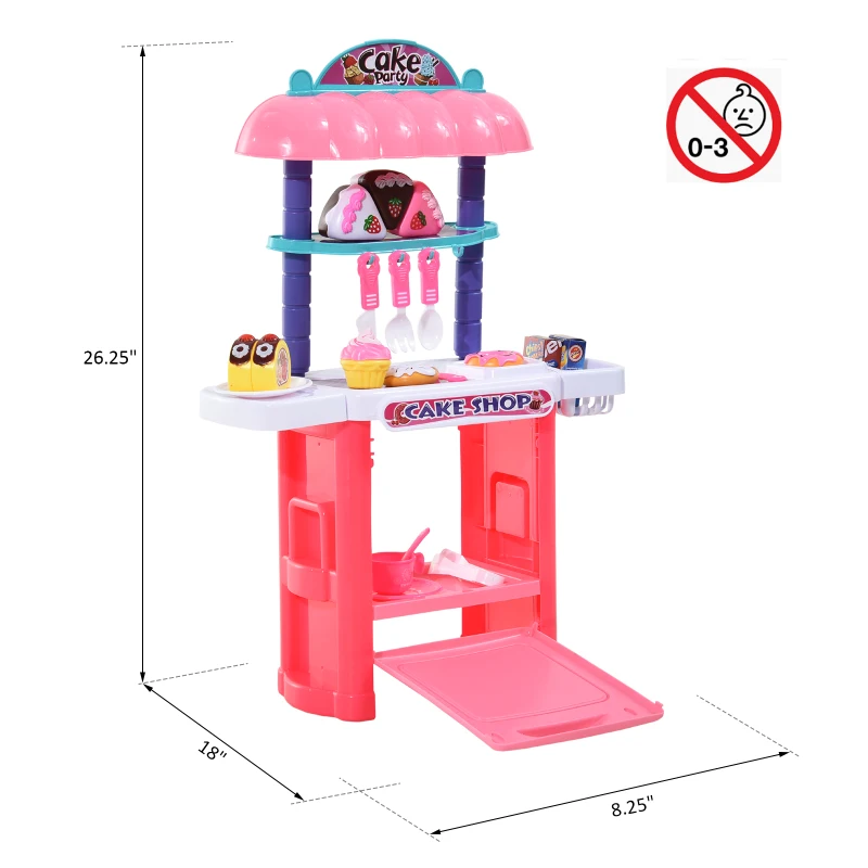 HOMCOM 20 Piece Pretend Play Kitchen and Oven Set