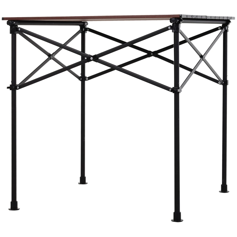 Outsunny Portable Roll-up Aluminum Folding Picnic Table Outdoor Lightweight BBQ Party, with Carrying Bag