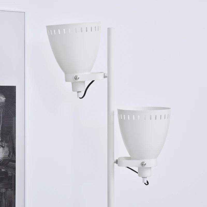 HOMCOM Modern Tree Shape Floor Lamp with 2 Adjustable Lights Round Base Home