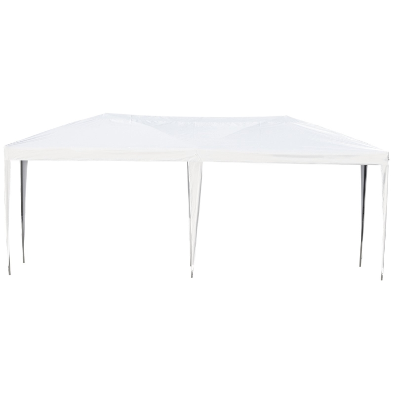Outsunny 10' x 20' Outdoor Pop Up Party Tent Garden Easy Set Up Gazebo Canopy Market Event Sunshade White
