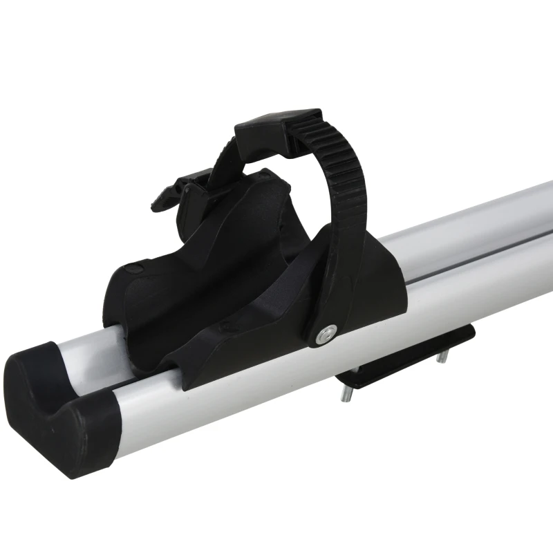Soozier Adjustable Car Top Bike Rack Roof Mounted Bike Holder Carrier With Tie-Down Straps & Wheel Locker Silver