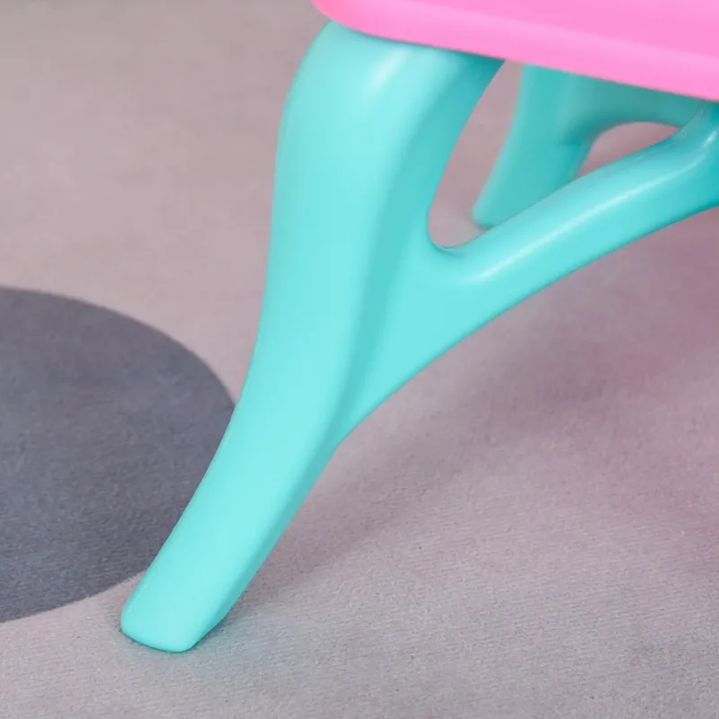 Qaba 2 In 1 Musical Piano Kids Dressing Table Set, 32 PCS Vanity Make Up Desk, Magic Glamour Princess Mirror, w/ Beauty Kit, Mirror, Stool, Light, Hair Dryer, for 3-6 Years Old, Pink, Blue