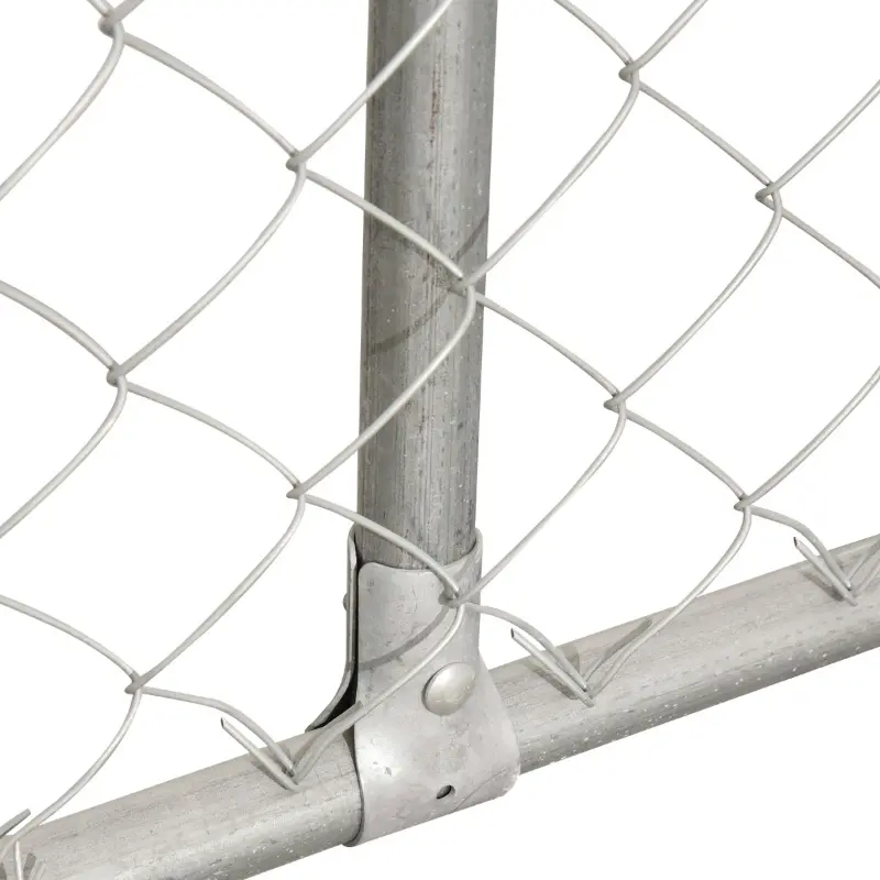 PawHut Outdoor Dog Kennel Galvanized Steel Fence with Cover Secure Lock Mesh Sidewalls for Backyard 9.8' x 9.8' x 7.7'