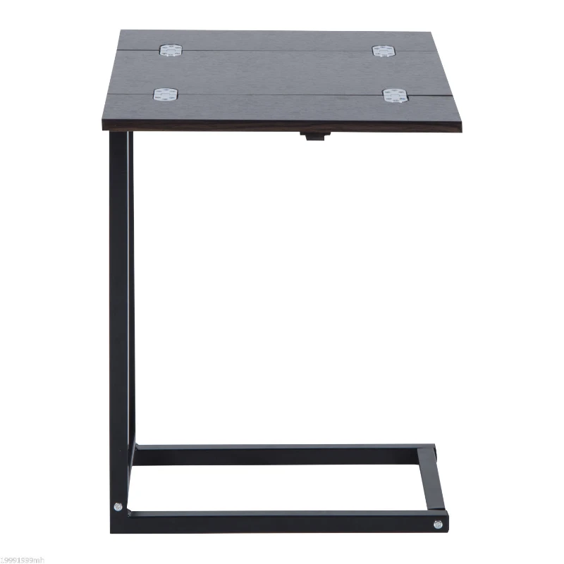 HOMCOM Expanding Snack Table Folding Tray Laptop Holder Modern Walnut