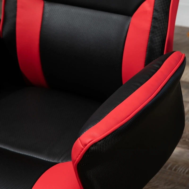 Vinsetto Ergonomic Racing Gaming Chair Faux Leather Office Computer Desk Chair with Mid Back, Armrest, and Adjustable Height, Red