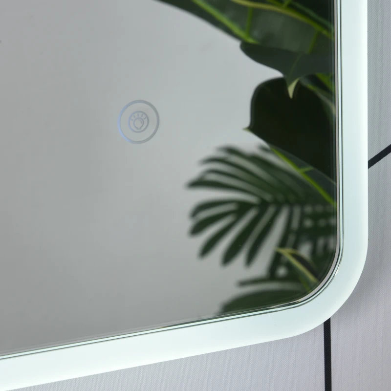 kleankin 24"x32" LED Bathroom Vanity Mirror, Mountable Horizontally/Vertically with Touch Switch and Warm White Lights