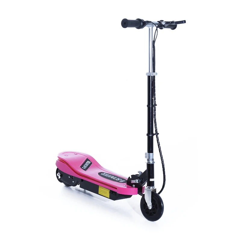 Qaba Adjustable Folding E-Scooter with LED Light Battery Powered Motorized Bike Electric Scooter 24V 4.5AH for Teens Pink