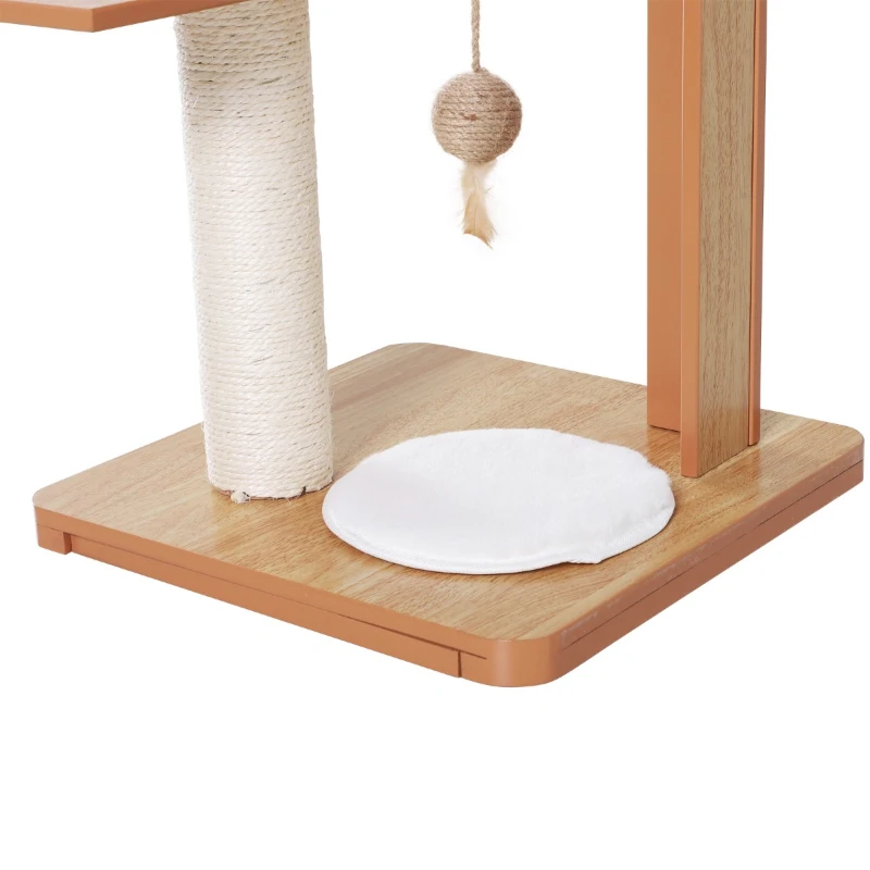 PawHut Cat Furniture Kitten House with Scratching Post Condo Activity Center and Cushion