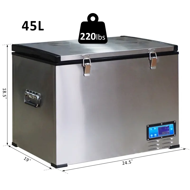 HOMCOM 12V/24V Portable Car Freezer Refrigerator Mini Fridge Cooler - 45 Liter