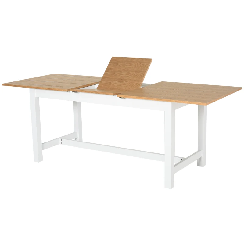 HomCom Expandable Folding Kitchen Dining Table with Elegant Natural Wood Design & Sturdy Construction - Natural