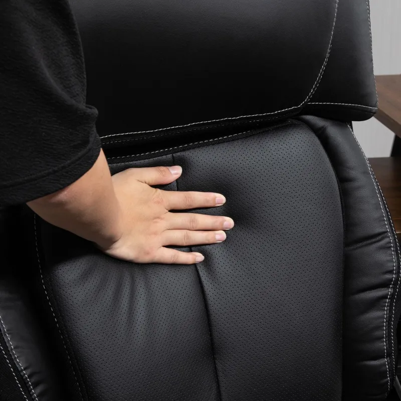 Vinsetto High Back Home Office Chair PU Leather Swivel Chair w/ Adjustable Height, Black