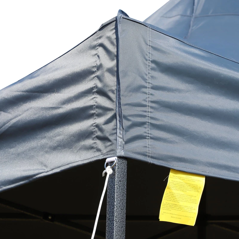 Outsunny 10' x 15' Pop Up Canopy Gazebo with 3-Level Adjustable Height, Wheeled Roller Bag, UV Fighting Roof, Grey