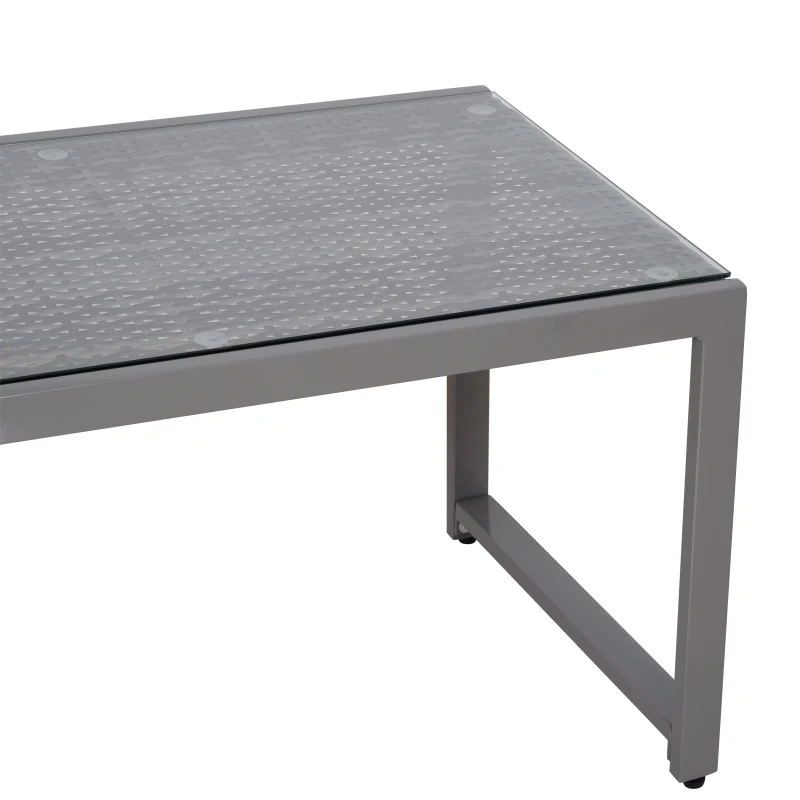 Outsunny 4pcs Outdoor Patio Furniture Set All Weather Wicker Rattan Conversation  Coffee Table Sofa Chair