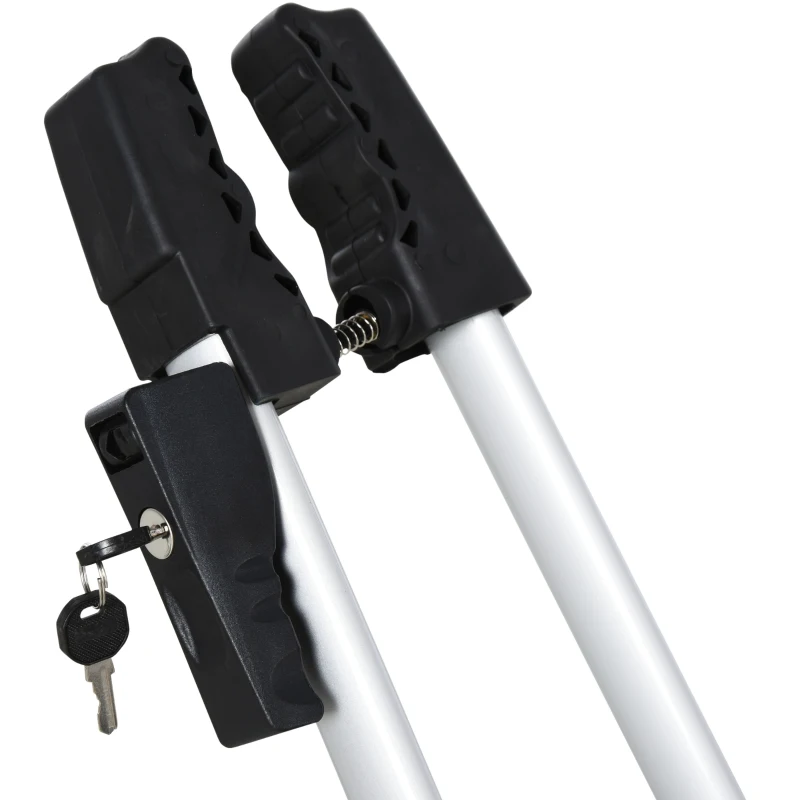 Soozier Adjustable Car Top Bike Rack Roof Mounted Bike Holder Carrier With Tie-Down Straps & Wheel Locker Silver