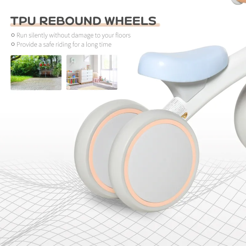 Qaba Baby Balance No Pedal Bicycle Walker Ride On Bike Quick Release Kids Toddlers Birthday Toy Gift for 1-3 Years Old Blue