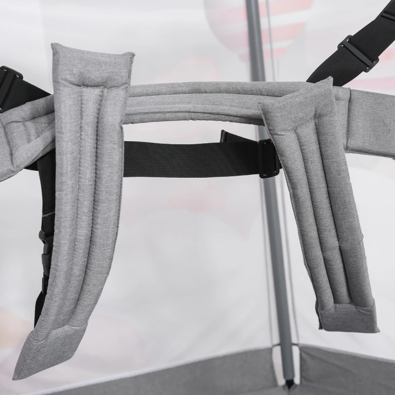 Qaba Kids Trampoline Mini Bouncer Jumper w/ Enclosure Net Elastic Safety Harness
