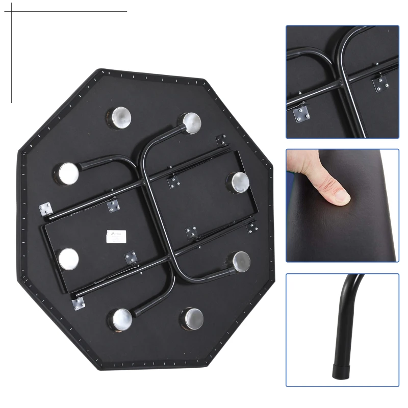 Soozier 47" 8 Player Octagon Poker Table with Cup Holders Folding Top - Blue