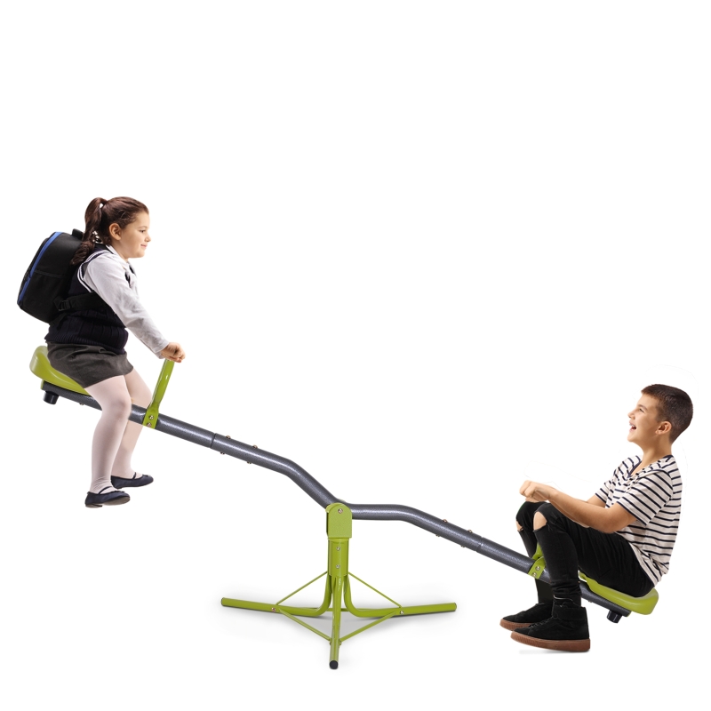 HOMCOM Kids Spinning Seesaw Playground Equipment 360° Rotation unisex-children Green &