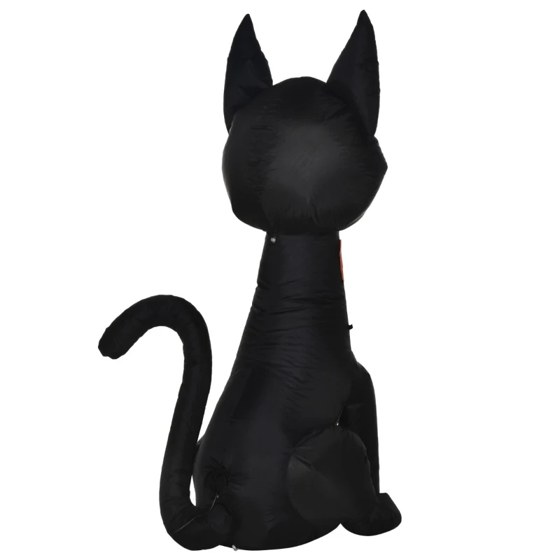 HOMCOM 4.1 ft Inflatable Halloween Black Cat,  Outdoor LED Lighted Yard Party Decoration, Waterproof