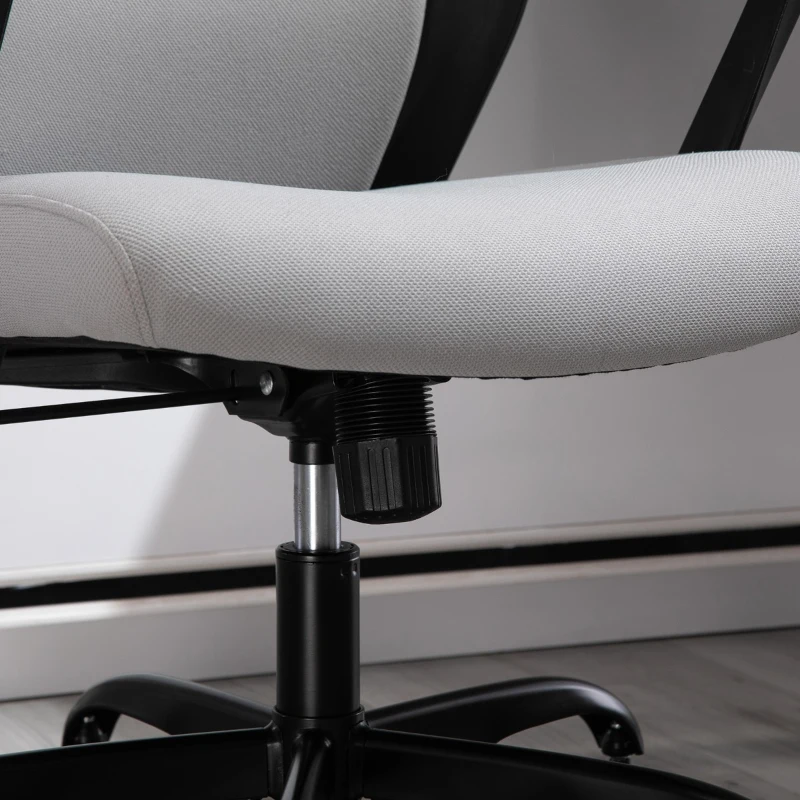 Vinsetto High Back Ergonomic Home Office Desk Chair with Spandex Fabric, Computer Task Chair with Ladder Back, Thick Padding and 360 Swivel Wheels, Grey